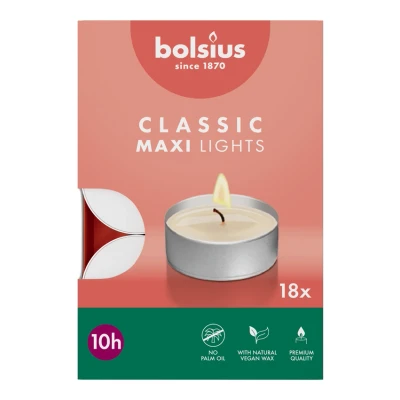 Afbeelding van Bolsius Theelicht Classic Maxi Multi verpakking 4x18ST