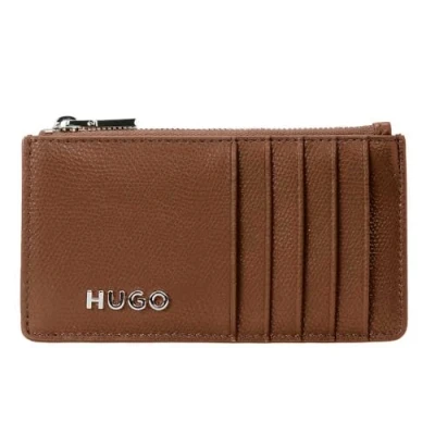 Afbeelding van HUGO Kaarthouder Chris Zip Card Holder Brown Bruine