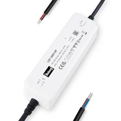 Afbeelding van illuburg LED transformator 12V 100W waterdicht IP67 flikkervrij voor strip lamp voeding driver