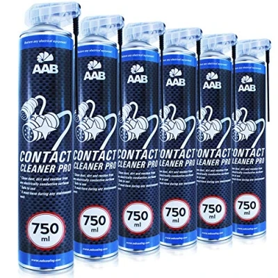Afbeelding van AAB Contact Cleaner PRO 750ml Set of 6 Powerful Cleaning Agent MAF Cleaner, Spray, Dust Electronics Switch