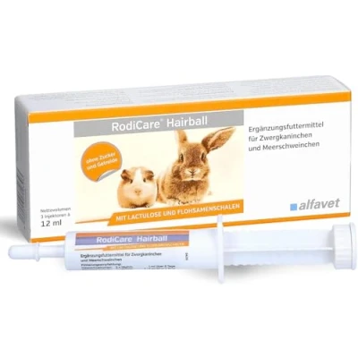 Afbeelding van Alfavet Rodicare Hairball, Aanvullende Voer Voor Dwergkonijnen En Cavia&#039;s, Bevordert De Uitscheiding Van Haarballen, 3 Injectoren 12 ml (3 pack) K.A.