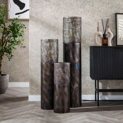 Afbeelding van Fraaai Markus vloerlamp Ø25 cilinder 120 cm zwart bruin Metaal