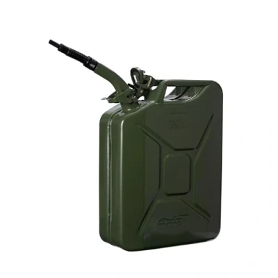 Afbeelding van Oxid7 metalen jerrycan voor benzine van 20 liter, olijfgroen, incl. schenktuit met VN goedkeuring, constructie getest,voor en diesel.