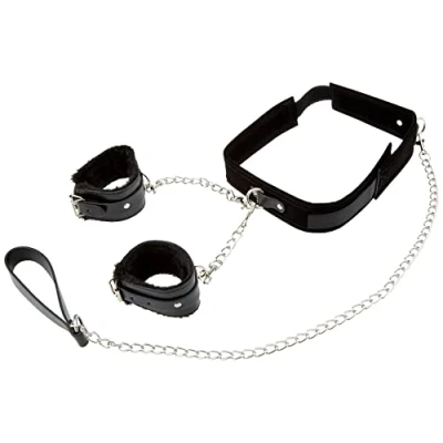 Afbeelding van Velcro Collar with Leash and Handcuffs