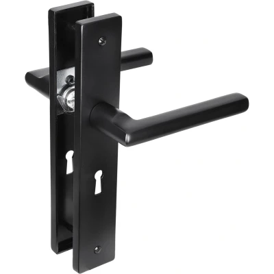 Afbeelding van Deurkruk met sleutelschild Impresso Redhill 56 mm (Aluminium, Zwart)