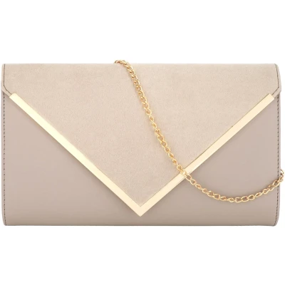 Afbeelding van MEGAUK Dames Clutch Fluwelen Avondtas Elegante Handtas Envelop Tas Okseltas met Ketting voor Bruiloft Prom Party, Khaki