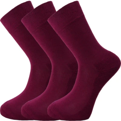 Afbeelding van Bamboe sokken Unisex 3 paar Bordeaux Rood maat 35 37 Extra dikke zool Zacht en antibacterieel