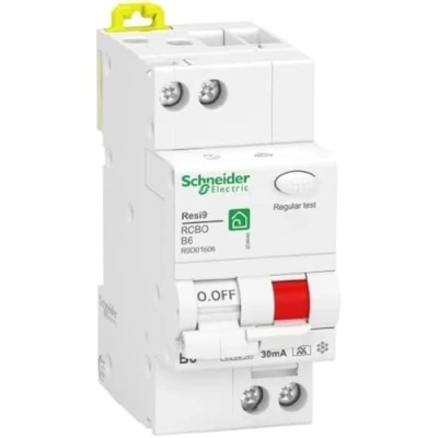 Afbeelding van Schneider Electric R9D01606 FI/LS schakelaar Resi9 1P+N, 6A, B Char., 30mA, Type A, 6kA