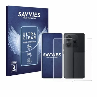 Afbeelding van Savvies Screenprotector voor Xiaomi Redmi Note 14 (Voor+Achter) Folie Beschermfolie transparant (6 Stuks)