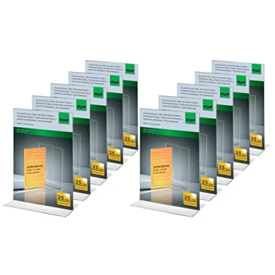 Afbeelding van SIGEL TA220 tafelstandaard recht, voor A4, 10 stuks, glashelder acryl, gegarandeerd uv bestendig