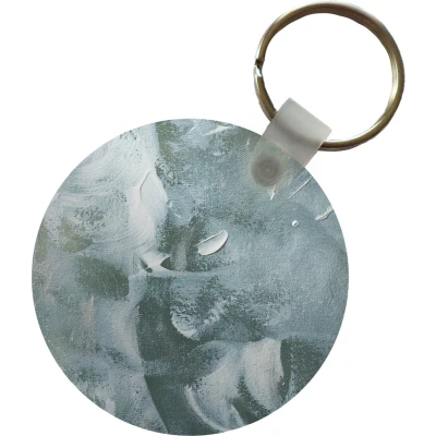 Afbeelding van Sleutelhanger Acrylverf Structuren Abstract Plastic Rond Uitdeelcadeautjes