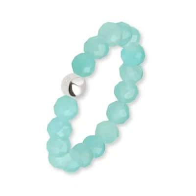 Afbeelding van Anti stress ring gemaakt van amazoniet natuursteen kralen voor dames kralenring elastisch Angstring facetgeslepen