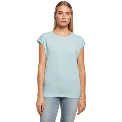 Afbeelding van Damesshirt met ronde hals en omgeslagen mouw Ocean Blue 4XL