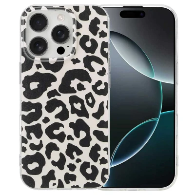 Afbeelding van Apple iPhone 16 Pro Hoesje Siliconen en TPU (zacht) imoshion Softcase/Backcover Leopard Transparent Telefoonhoesje