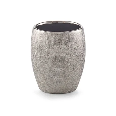 Afbeelding van Tandenborstelhouder keramiek zilver glitter D8 x H10 cm Tandenborstelhouders