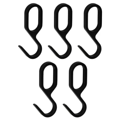 Afbeelding van Gedotec Design Haken voor garderoberol Ovale garderobekoker S Hoek metaal zwart mat Kapstokhaak 30 x 15 mm 5 stuks Kapstokhanger meubelrails