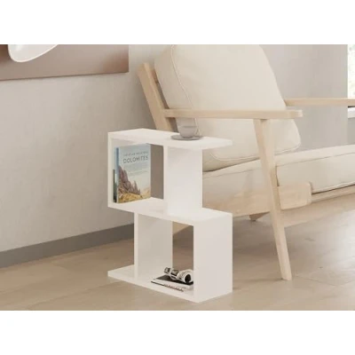 Afbeelding van Bijzettafel Woody Fashion met 2 verdiepingen 100% melamine coating Wit&quot;.