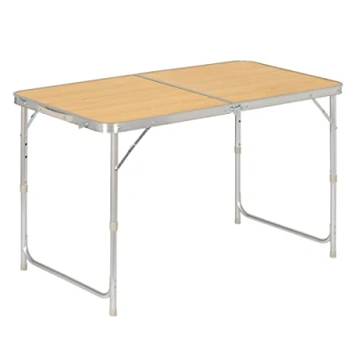 Afbeelding van WOLTU 1 Picknicktafel inklapbaar in MDF en aluminium,campingtafel hoogte verstelbaar,Lichteiken CPT8122hei