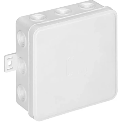 Afbeelding van Miratic Opbouw Kabel Aftakdoos IP54 Cable Box CLICK aansluitdoos Electronics 12 Doorvoeren Kabeldoos 100x100x41mm (Wit)