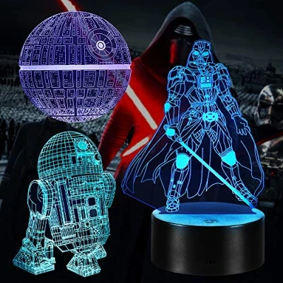 Afbeelding van Zanetta Star Wars 3D illusielamp, 16 Kleurveranderingen LED Nachtlampje,Beste Verjaardag Kerstcadeaus Cadeaus voor Kinderen Fans Heren en Jongens