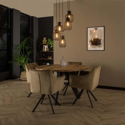 Afbeelding van Hoyz Hanglamp 5L Mix Getrapt Metal Donkergrijs
