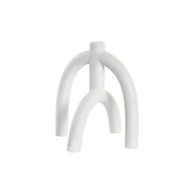 Afbeelding van Kroonkandelaar DKD Home Decor Scandi 21,5 x 23 cm Wit Hars