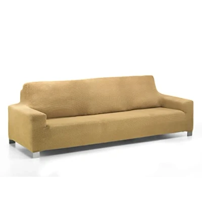 Afbeelding van Martina Home Super elastische bankovertrek, meerkleurig, aanpasbaar, Daytona, mosterd, 4 zits