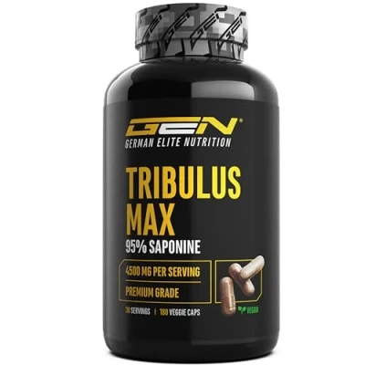 Afbeelding van tribulus Max 180 capsules hoge dosering met 4500 mg per dagelijkse dosis premium: 95% saponines zuiver terrestris extract 10:1 laboratorium getest veganistisch