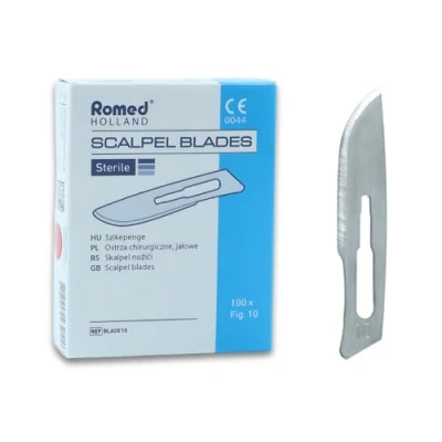 Afbeelding van Romed scalpelmesjes nr. 10 steriel RVS Wegwerp Scalpel Blades Nummer