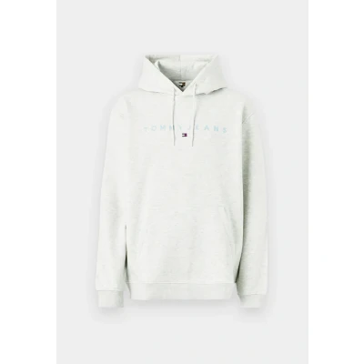 Afbeelding van TOMMY JEANS Heren TJM REG LINEAR LOGO HOODIE EXT DM0DM20746, Grijs, L, Grijs (Lt Grey Htr Multi), L