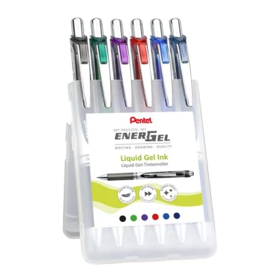 Afbeelding van Gelschrijver Pentel Energel BL77 0.4mm etui à 6 kleuren