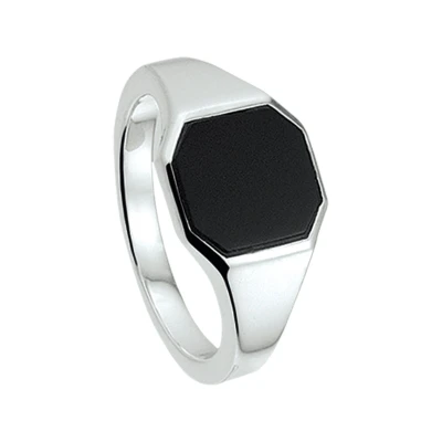 Afbeelding van Trendjuwelier huiscollectie Zegelring Onyx Zilver