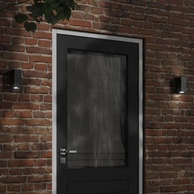 Afbeelding van Buitenwandlampen 2 st gegoten aluminium zwart