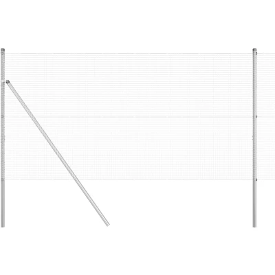 Afbeelding van vidaXL Gelaste Draad Fence met 7 Palen 1.4x10 m Gegalvaniseerd Staal