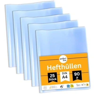Afbeelding van perfect line 25 notitieboekomslagen DIN A4, generfd, recyclebaar PP, MADE IN GERMANY
