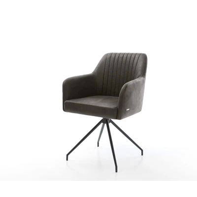 Afbeelding van Draaistoel Greg Flex kruisframe conisch zwart antraciet vintage 180 draaibaar