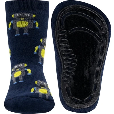 Afbeelding van Antislipsok Ewers Donkerblauw met Grijze Robots 23/24