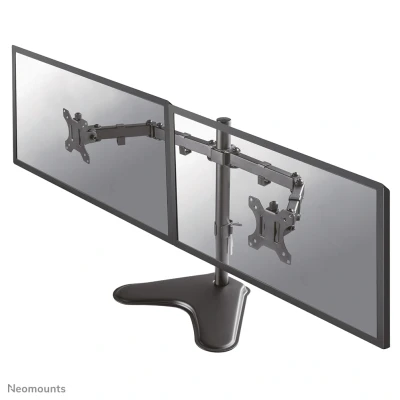 Afbeelding van FPMA D550DDBLACK is een bureausteun voor 2 flat screens t/m 32 inch.