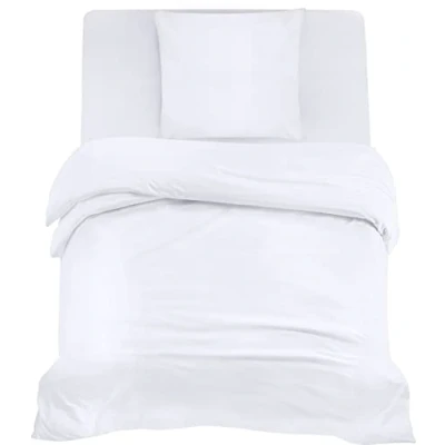 Afbeelding van Utopia Bedding Beddengoed set Geborsteld Microvezel Polyester Dekbedovertrek (135x200cm), Hoeslaken (90x200cm) met Kussensloop (80x80cm), Wit