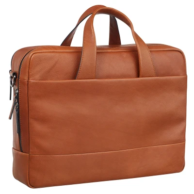 Afbeelding van Leonhard Heyden Hamburg Zipped Briefcase 2 Compartment cognac Laptoptas
