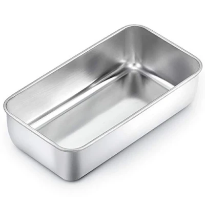 Afbeelding van Homikit Roestvrij stalen bakvorm, broodbakvorm, cakevorm, 23,5 cm x 12,6 6 cm, rechthoekige broodvorm voor brood, cake, toast, gezond, gemakkelijk te reinigen en vaatwasmachinebestendig