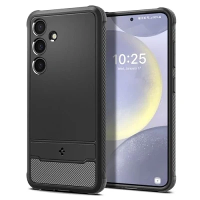 Afbeelding van Samsung Galaxy S24 Plus Hoesje Siliconen en TPU (zacht) Spigen Softcase/Backcover Zwart Telefoonhoesje Shockproof/Valbescherming