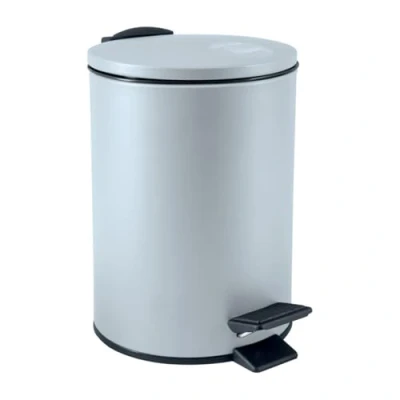 Afbeelding van Spirella Pedaalemmer Cannes ijsblauw 5 liter metaal L20 x H27 cm soft close toilet/badkamer Pedaalemmers