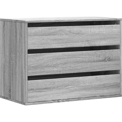 Afbeelding van Ladekast 80x41x58 cm bewerkt hout grijs sonoma eikenkleurig