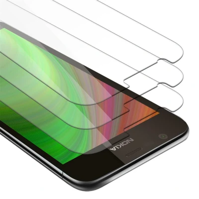 Afbeelding van Cadorabo 3x Screenprotector geschikt voor Nokia 1 2018 Beschermende Pantser Film in KRISTALHELDER Getemperd (Tempered) Display beschermend glas 9H hardheid met 3D Touch