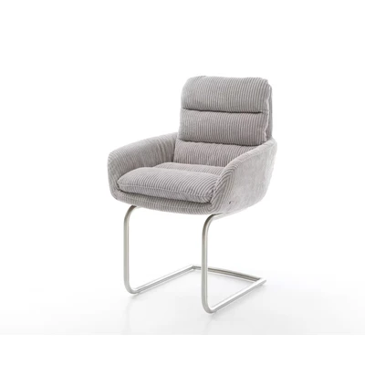 Afbeelding van sledemodel Abelia Flex met armleuning rond roestvrij staal cord zilver grijs