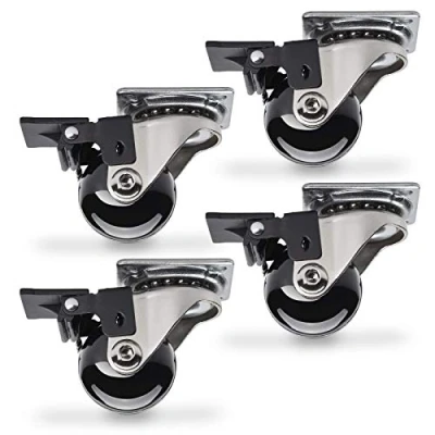 Afbeelding van SOTECH 4 stuks Zwenkwiel Swift, zwart, diameter: 35 mm, met vastzetter, belastbaar tot kg