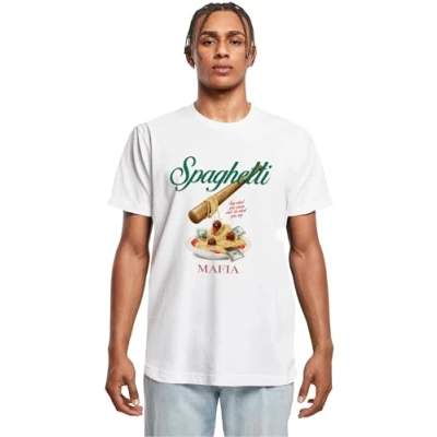 Afbeelding van Mister TEE Spaghetti Mafia Tshirt print, Heren, Maat: XL, White