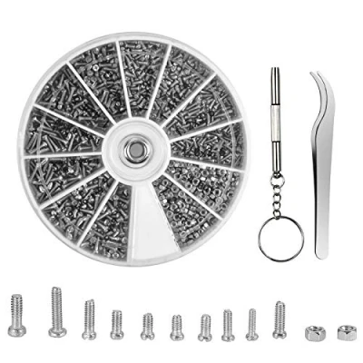 Afbeelding van Bril Reparatieset 1000 stks Mini Schroeven en Moeren Lenzenvloeistof Reparatie Tool Kit met Pincet Diverse Set voor Brillen Zonnebril Spectacle Horloges