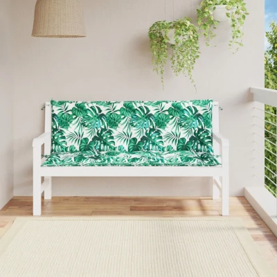 Afbeelding van Tuinbankkussens 2 st 150x50x7 cm oxford stof bladpatroon